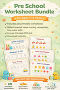 Pre School Worksheet Bundle