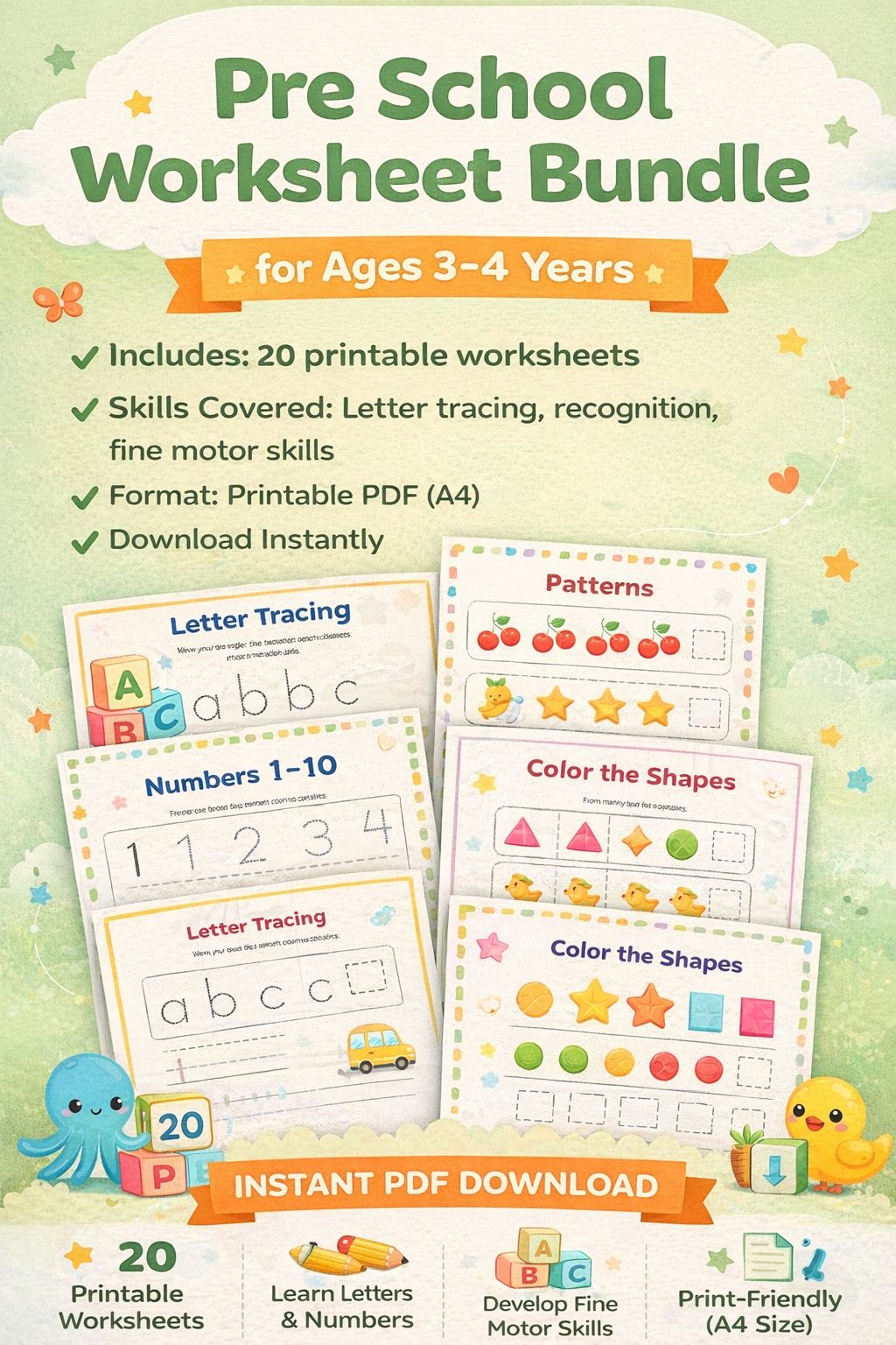 Pre School Worksheet Bundle